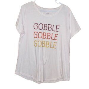 Sonoma Goods For Life Womens Thanksgiving Gobble Graphic T-Shirt L
